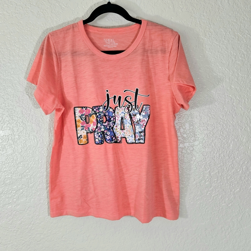 "Just Pray" Religious   Peach Color T-shirt